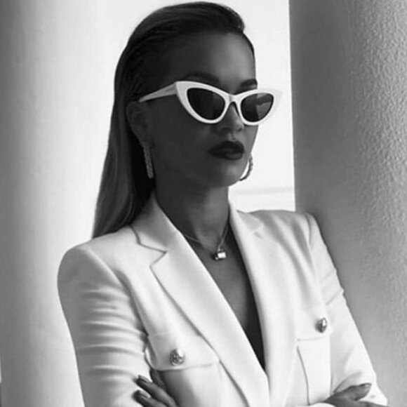 Saint Laurent SL213 LILY 017 Cat Eye Sunglasses - White/Grey - Picture 5 of 11